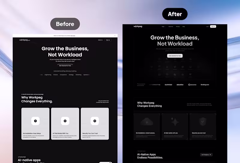 Cover image for Workpeg Homepage Redesign