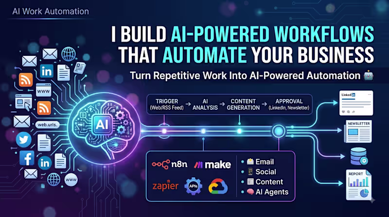 Cover image for AI Work Automation for Email, Social Media & Content