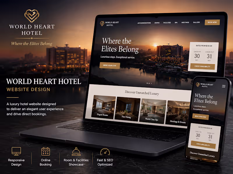 Cover image for World Heart Hotel — Website Design