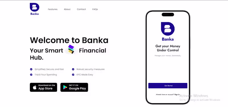 Cover image for Banka - A fintech Landing Page built with Webflow