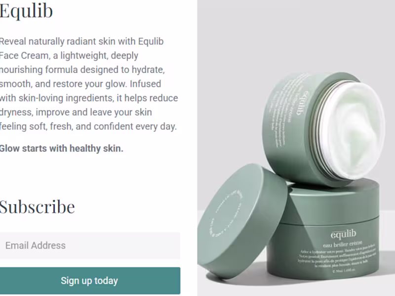Cover image for Kit Face Cream Landing Page