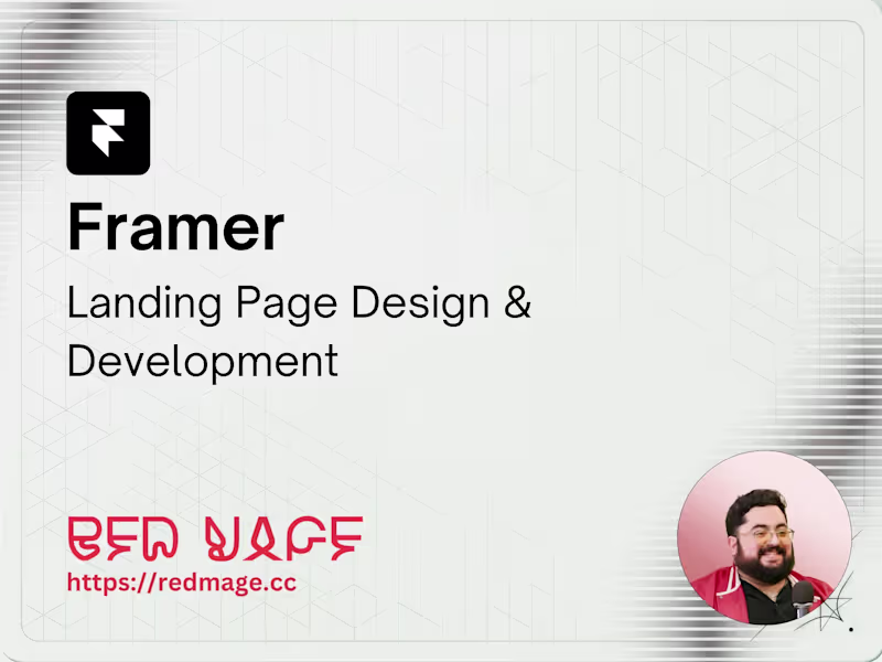 Cover image for Framer – Landing Page Design & Dev
