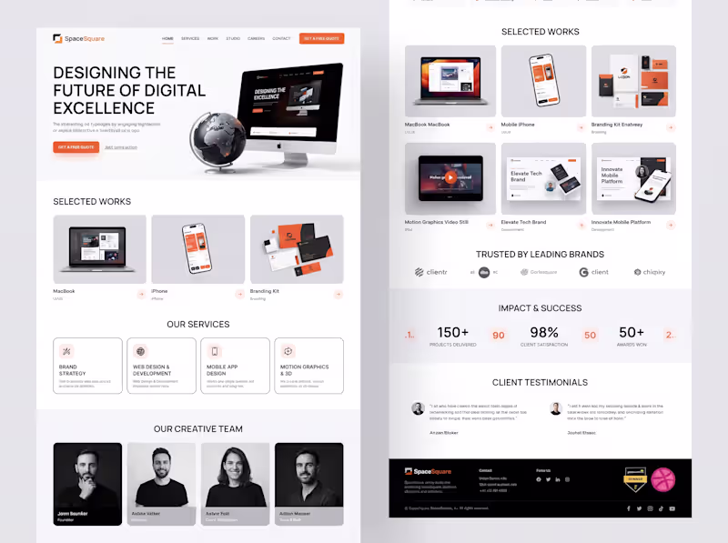 Cover image for Digital Agency & Creative Studio Landing Page UI & UX Design