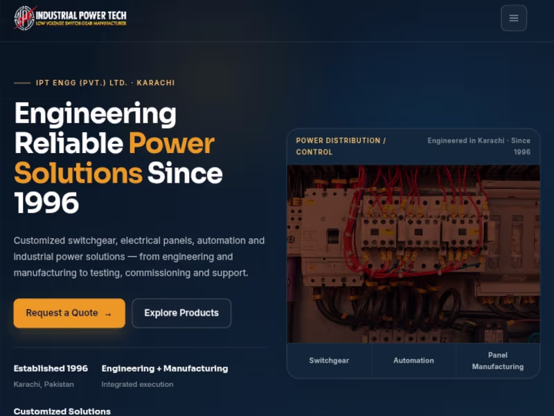 Cover image for A professional industrial website presenting