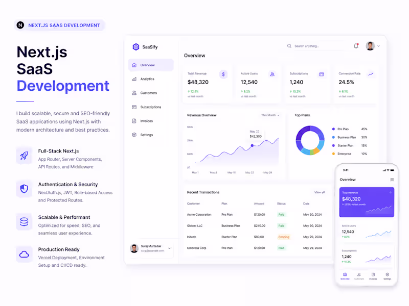 Cover image for Next.js SaaS Development