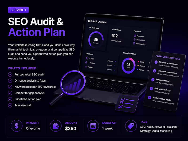 Cover image for SEO Audit & Action Plan