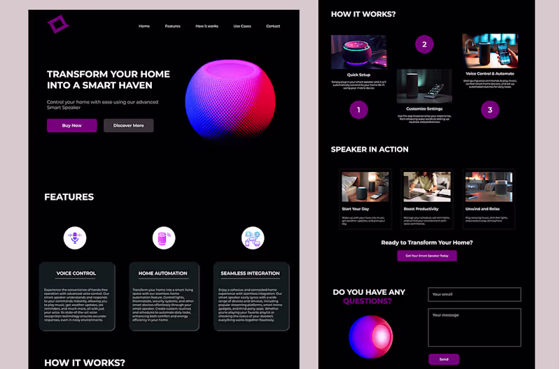 Cover image for Smart Speaker Landing Page