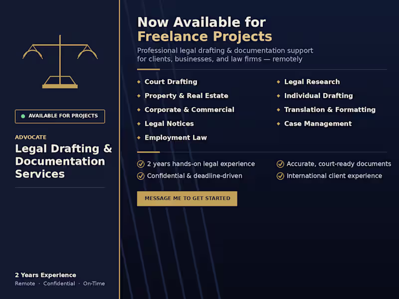 Cover image for Legal Drafting & Documentation Services