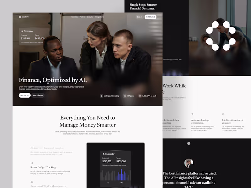 Cover image for Caztoro - AI Based Finance Manager Landing Page