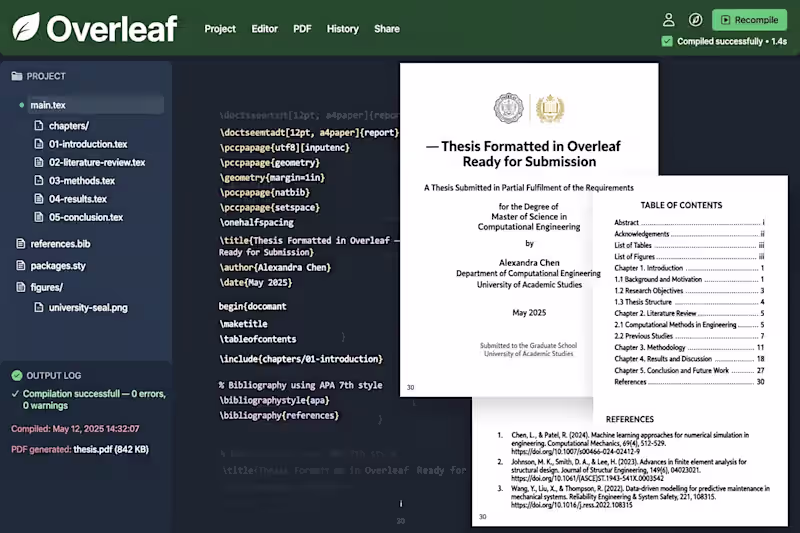 Cover image for Thesis Formatting Expert | Fixed 100+ LaTeX Errors in Overle...