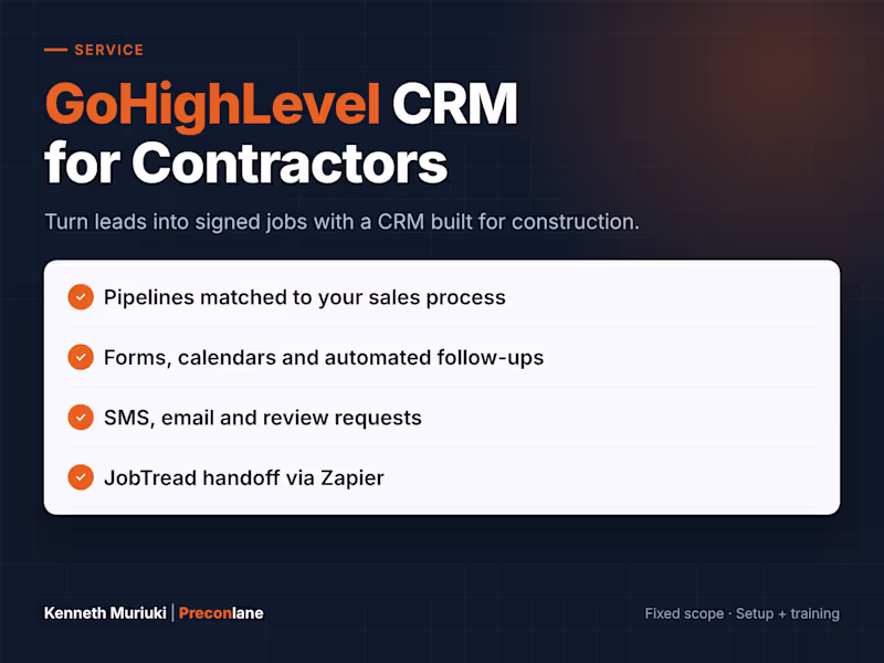 Cover image for GoHighLevel CRM Setup for Contractors