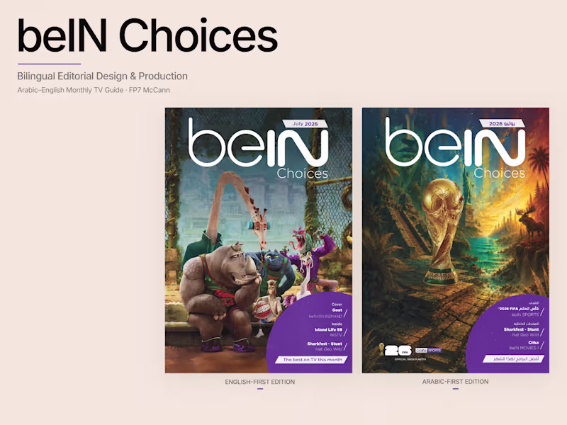 Cover image for beIN Choices — Bilingual Editorial Design & Production
