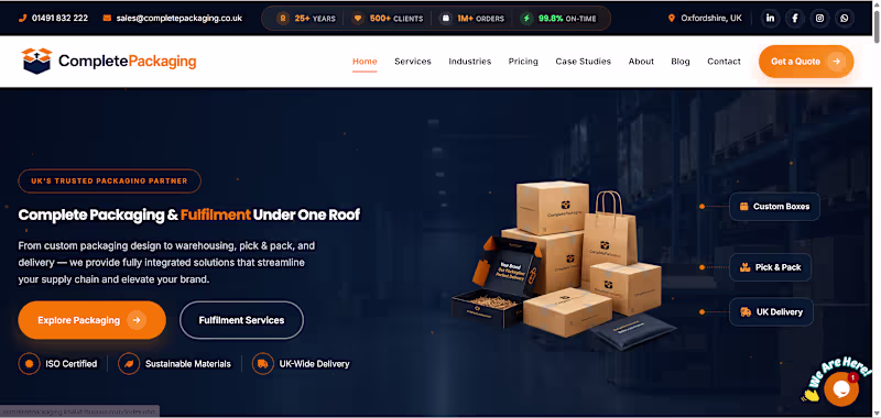 Cover image for Complete Packaging & Fulfilment Website