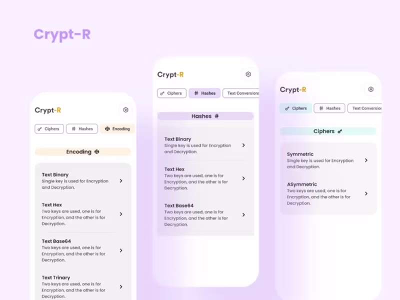 Cover image for Crypt-R - Cryptography tool Mobile App