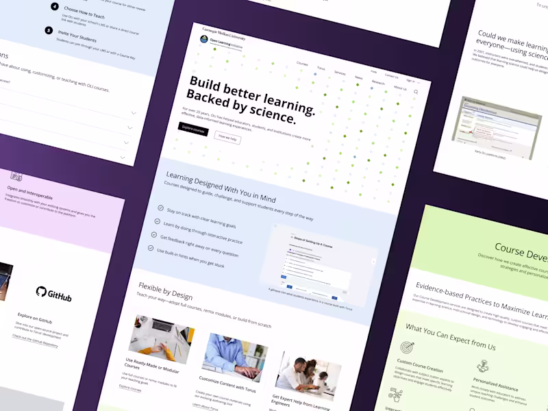 Cover image for OLI Website: End-to-End Platform Redesign