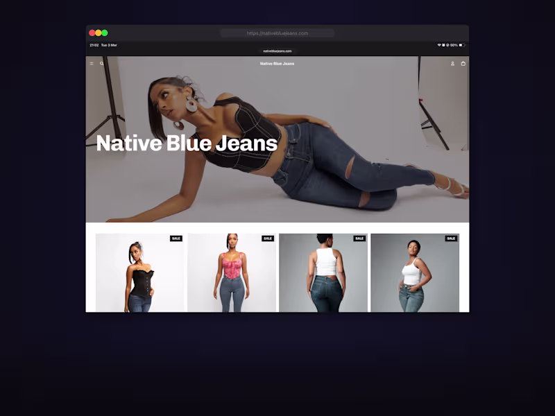 Cover image for Native Blue Jeans Shopify Store Development