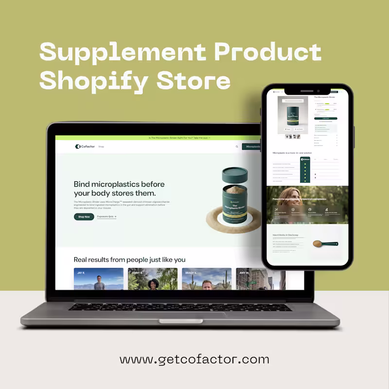 Cover image for Supplement Product Shopify Store
I have