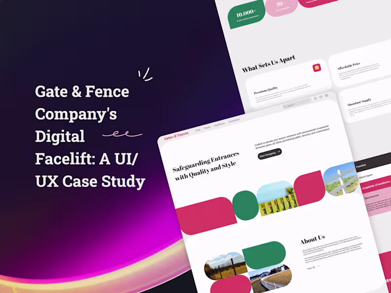 Cover image for Gate & Fence Company's Digital Facelift: A UI/UX Case Study