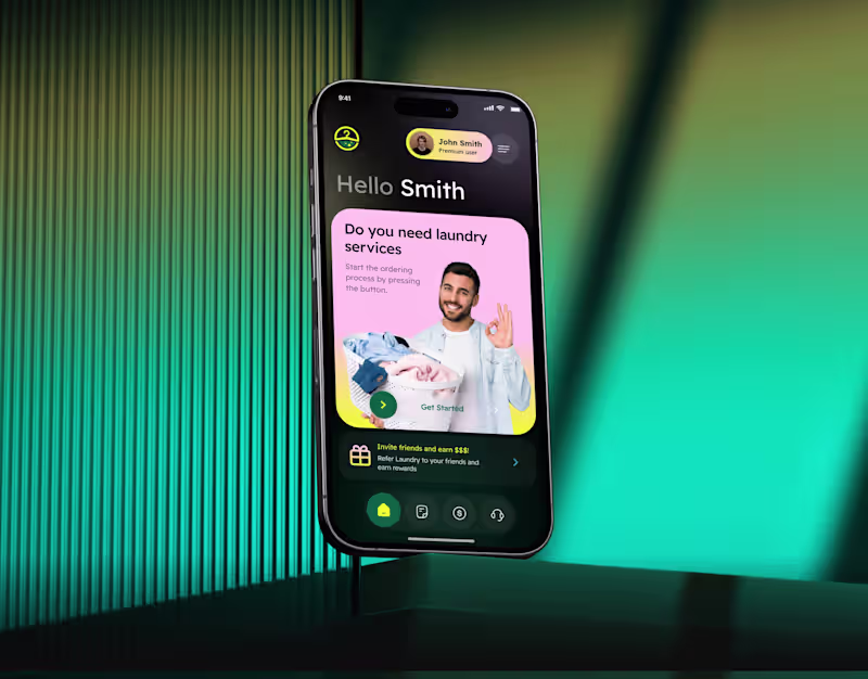 Cover image for Swiftwash Laundry UI UX | Mobile App | Orbix Studio