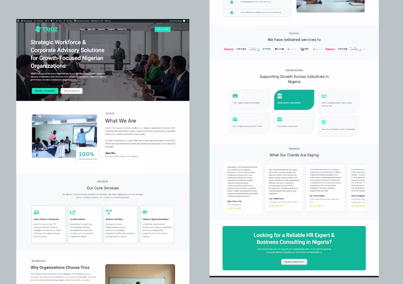 Cover image for Website Redesign for Trioz HR