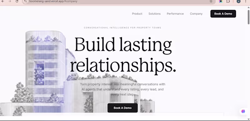 Cover image for Built Boomerang — a landing