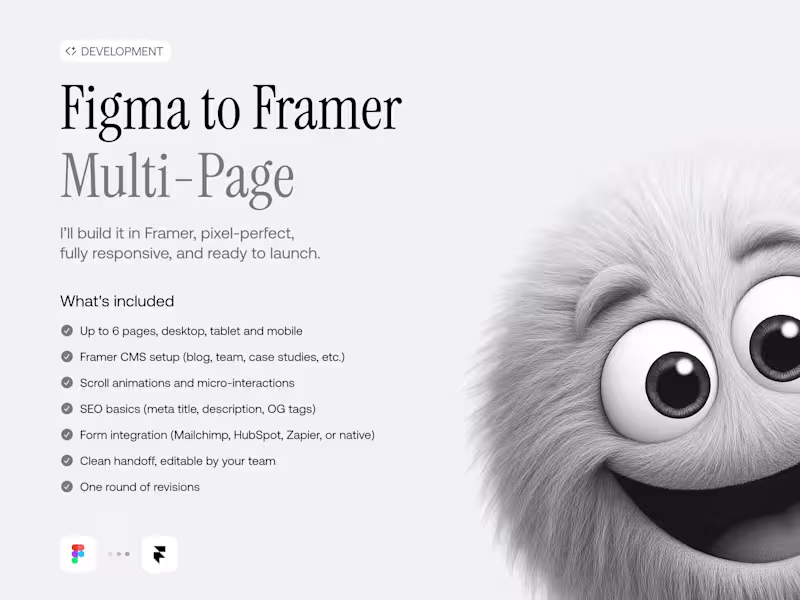 Cover image for Framer Multi-Page Website (Figma to Framer)