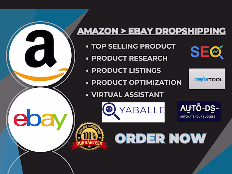 Cover image for AMAZON TO EBAY DROPSHIPPING EBAY SEO PRODUCT LISTING
