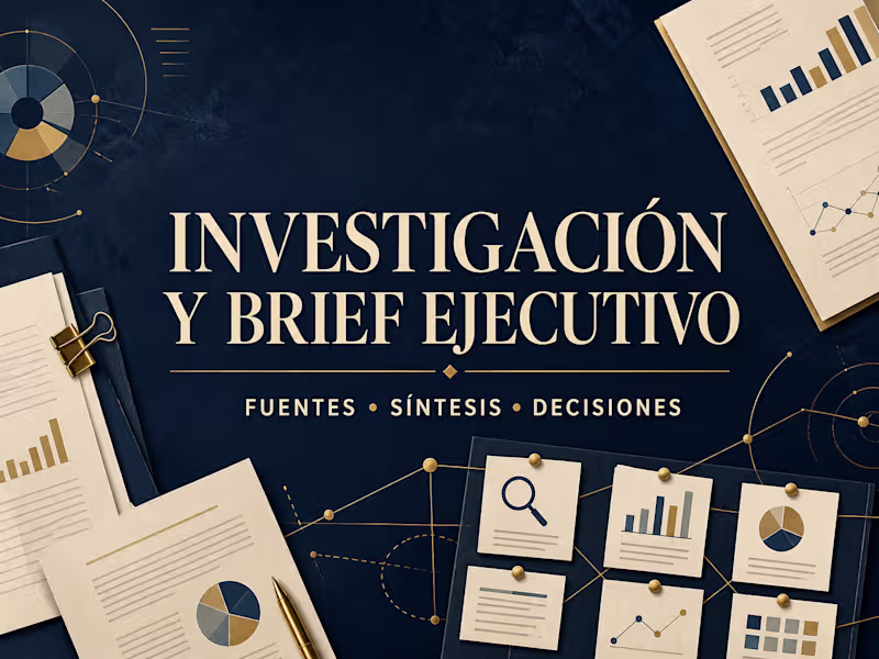 Cover image for Investigación y brief ejecutivo con fuentes confiables