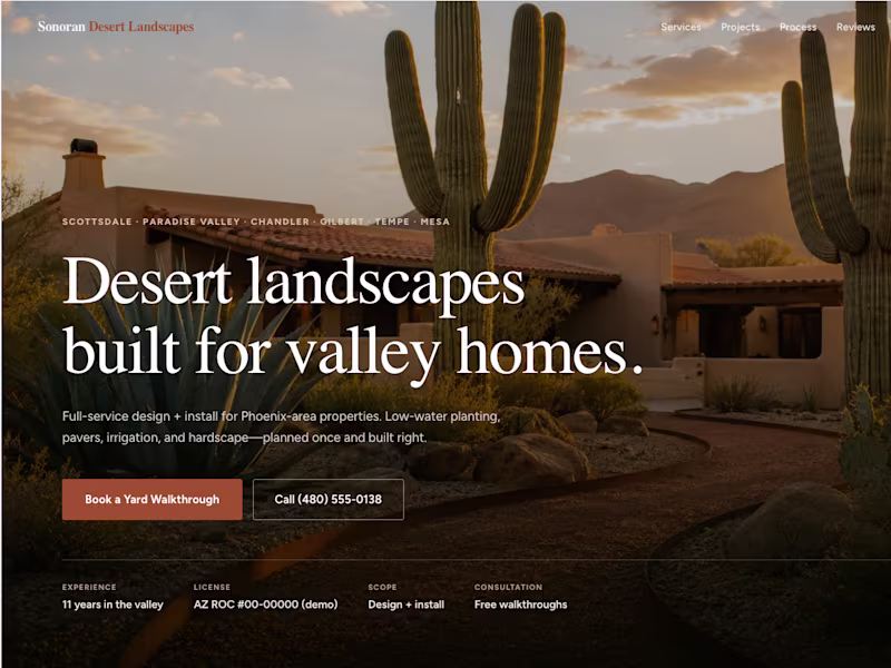 Cover image for Portfolio demo for a landscaping