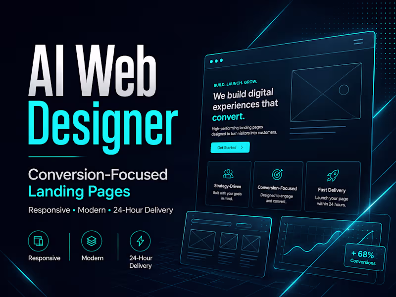 Cover image for I will design a conversion-focused landing page in 24 hours