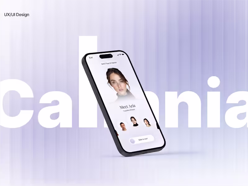 Cover image for Calmnia AI Emotional Support App Design