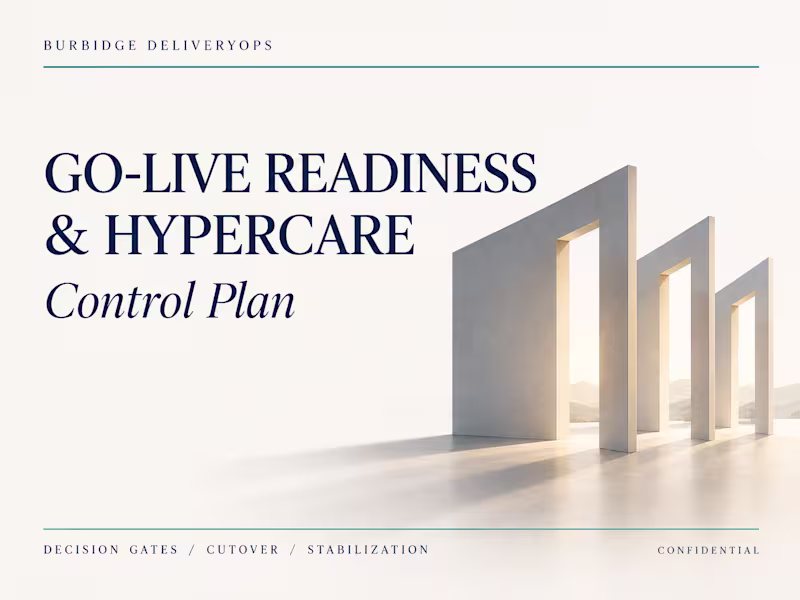 Cover image for Go-Live Readiness & Hypercare Control Plan