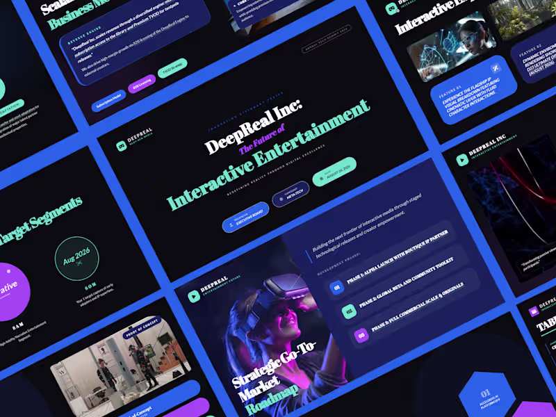 Cover image for Cinematic Investor Deck Design for DeepReal Inc