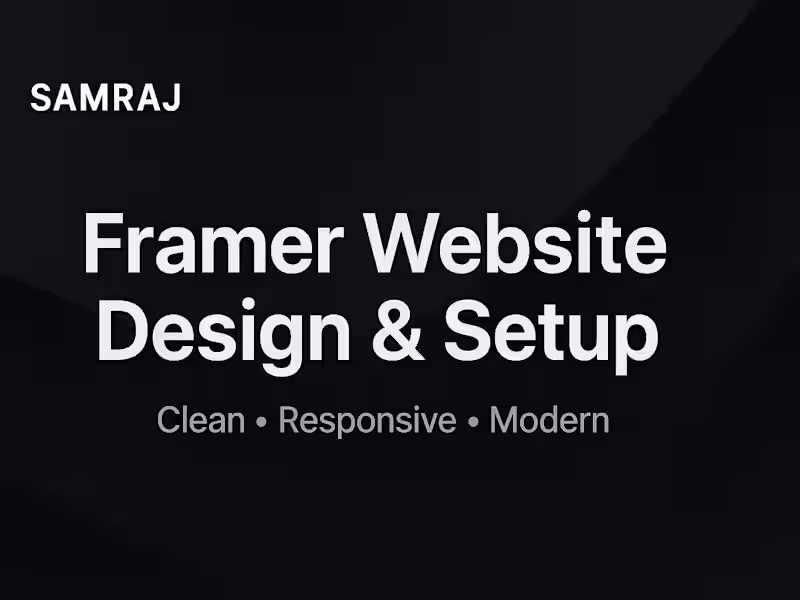 Cover image for I will design and build a stunning website in Framer for you.