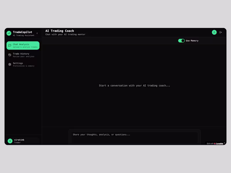 Cover image for An AI trading coach that tracks and learns from user journal...