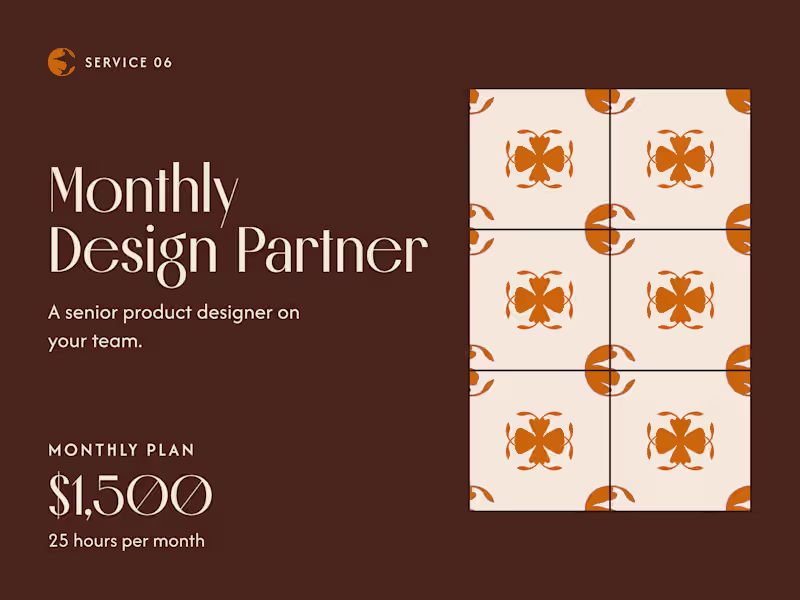 Cover image for Monthly Design Partner for Agencies and Product Teams