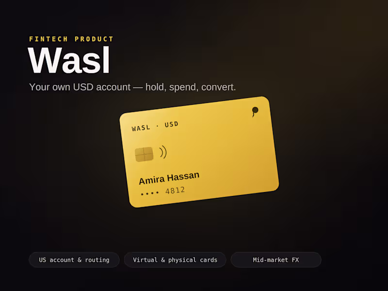 Cover image for Wasl a USD banking app