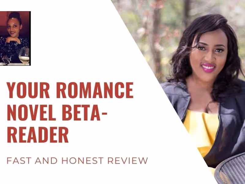 Cover image for I will alpha or beta read your romance novel