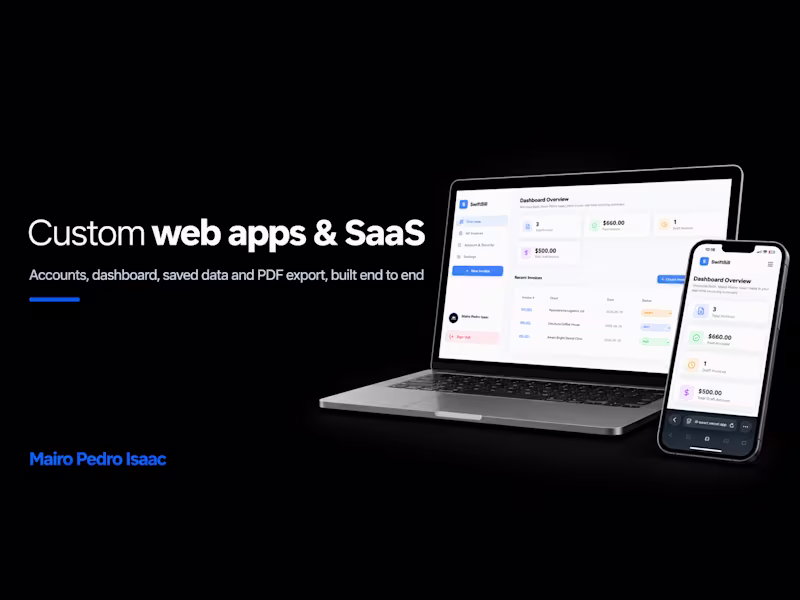 Cover image for Custom Web App or SaaS MVP with Login and Dashboard