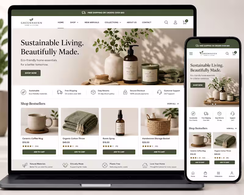 Cover image for GreenHaven Responsive E‑Commerce
This website design