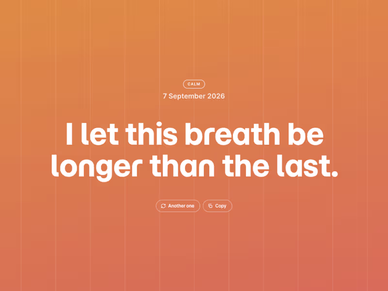 Cover image for New component: Daily Affirmation. One