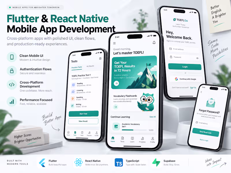 Cover image for Flutter & React Native Mobile App Development