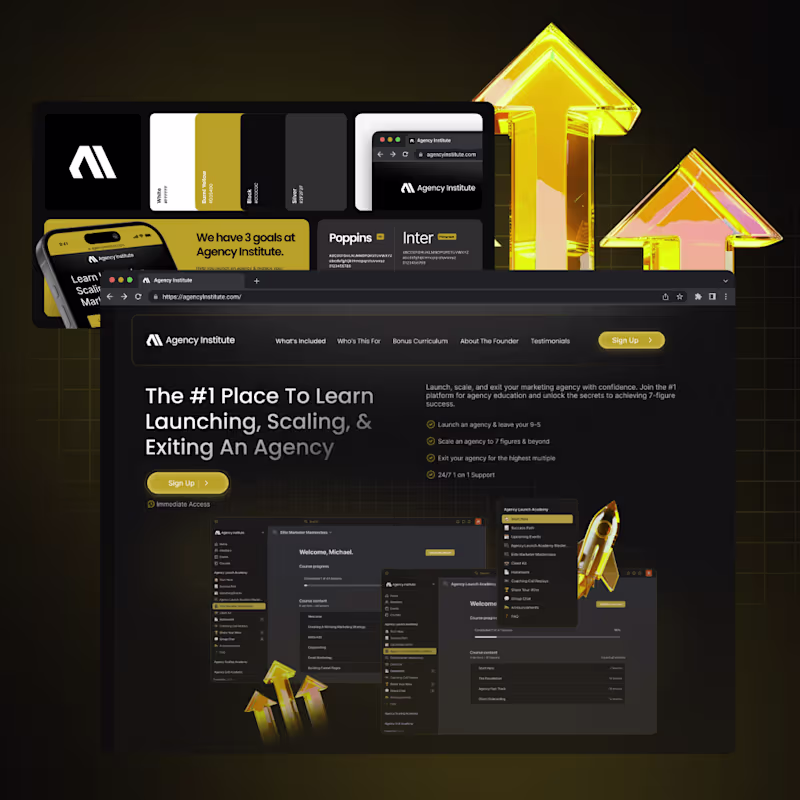 Cover image for Branding, Web Design & Webflow Development for an SMMA Course