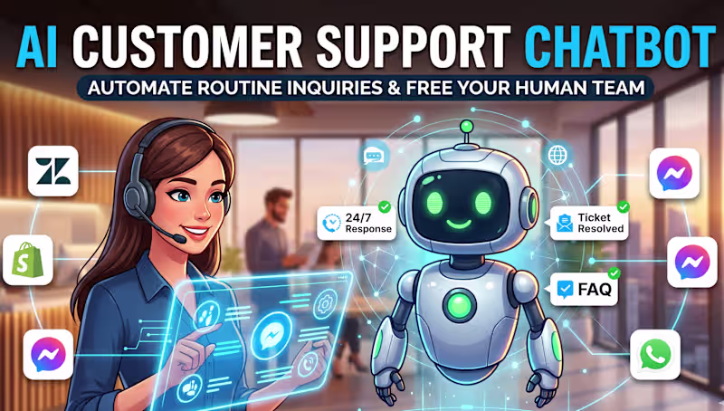 Cover image for AI customer support chatbot to automate 70% of your tickets