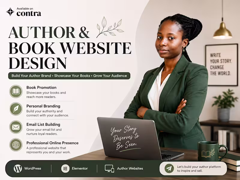 Cover image for Author & Book Website Design | WordPress Website for Authors