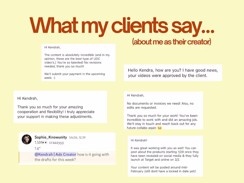 Cover image for What my clients have to say about working with me 🎀🎬
