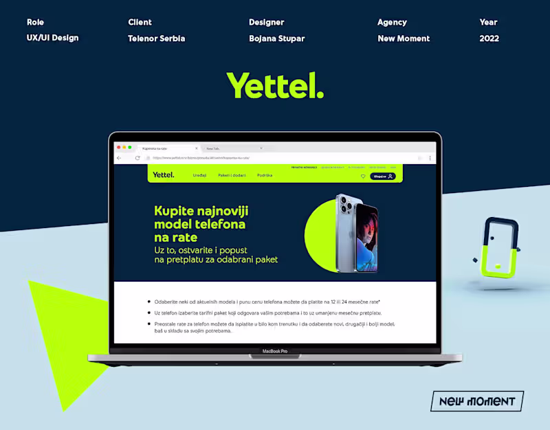 Cover image for Yettel website UX/UI Design