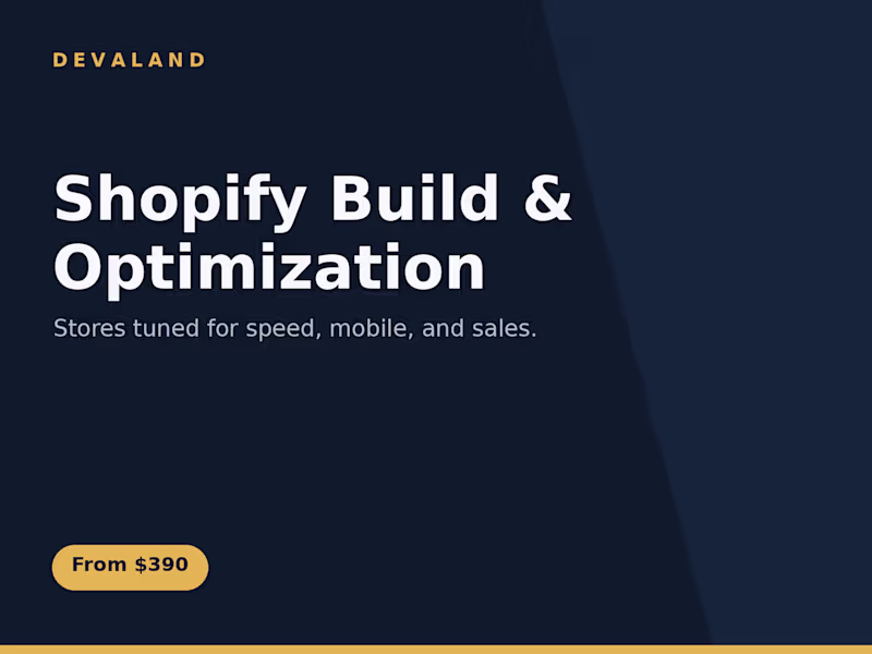 Cover image for Shopify Store Build and Optimization