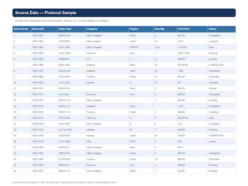 Cover image for Excel and CSV Data Cleanup