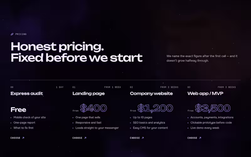 Cover image for Xenis pricing: transparent starting prices